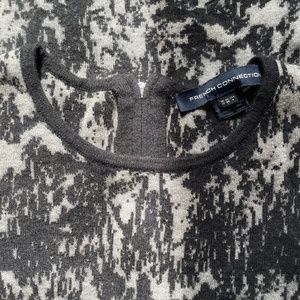 FRENCH CONNECTION Black/Grey Wool Bodycon Dress 6